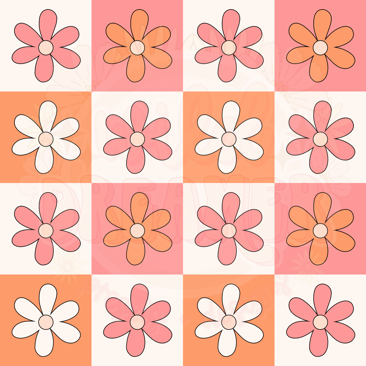 Bright Checkered Flowers