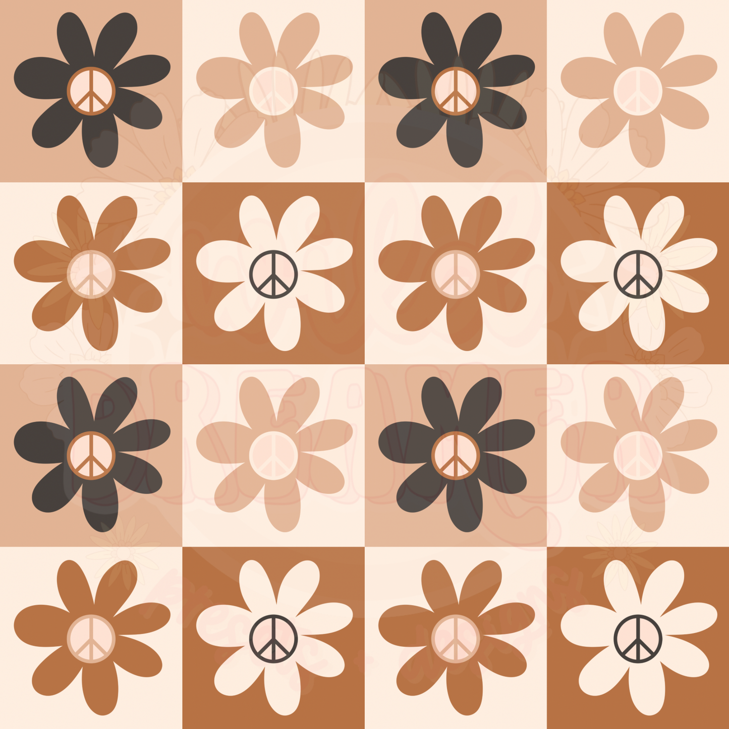 Checkered Peace Flowers